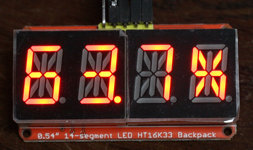 7セグLED表示 その8 4文字-HT16K33② - Arduinoクックブック