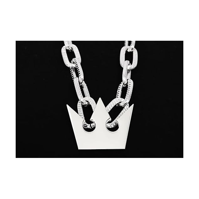Sora Necklace with Thick Chain Crown Pendant for Halloween