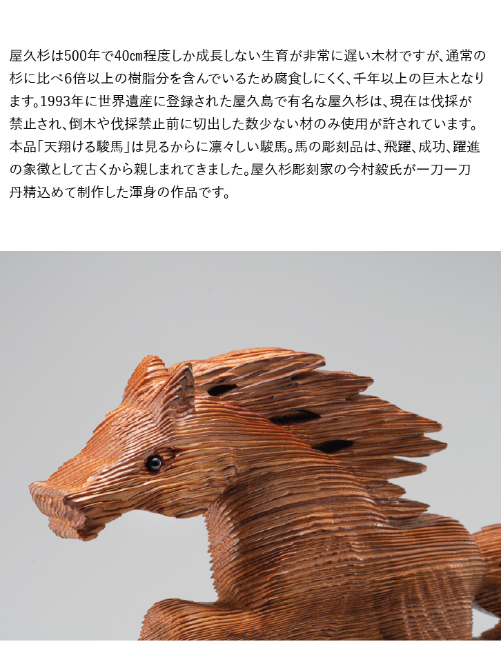 屋久杉 天翔ける駿馬 ー 三宝堂オンラインショップ
