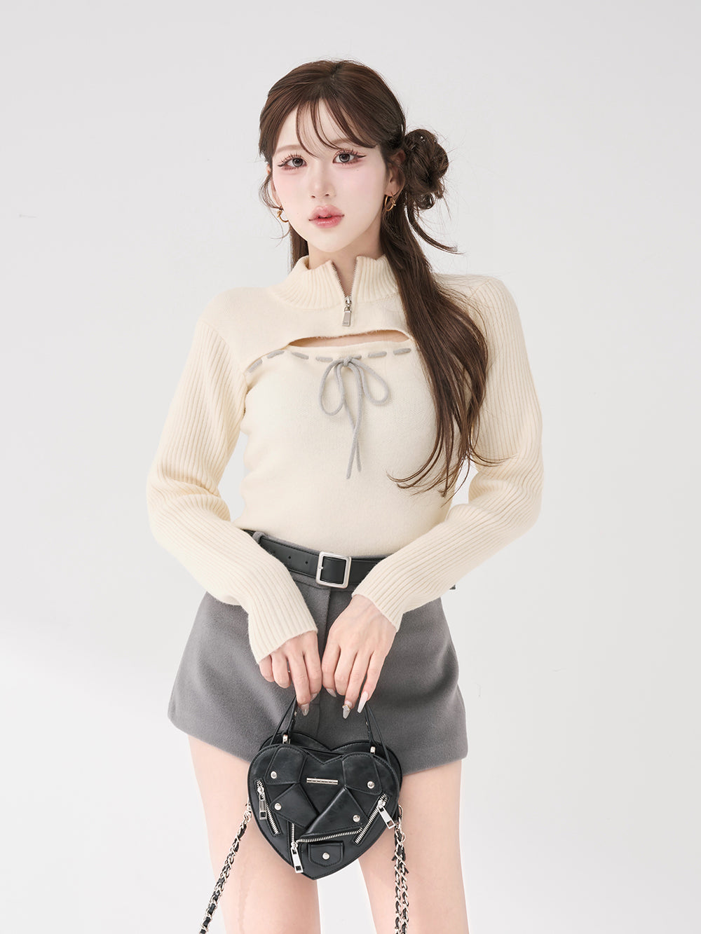 ステッチリボンオープンニットトップス – Darich (ダーリッチ)