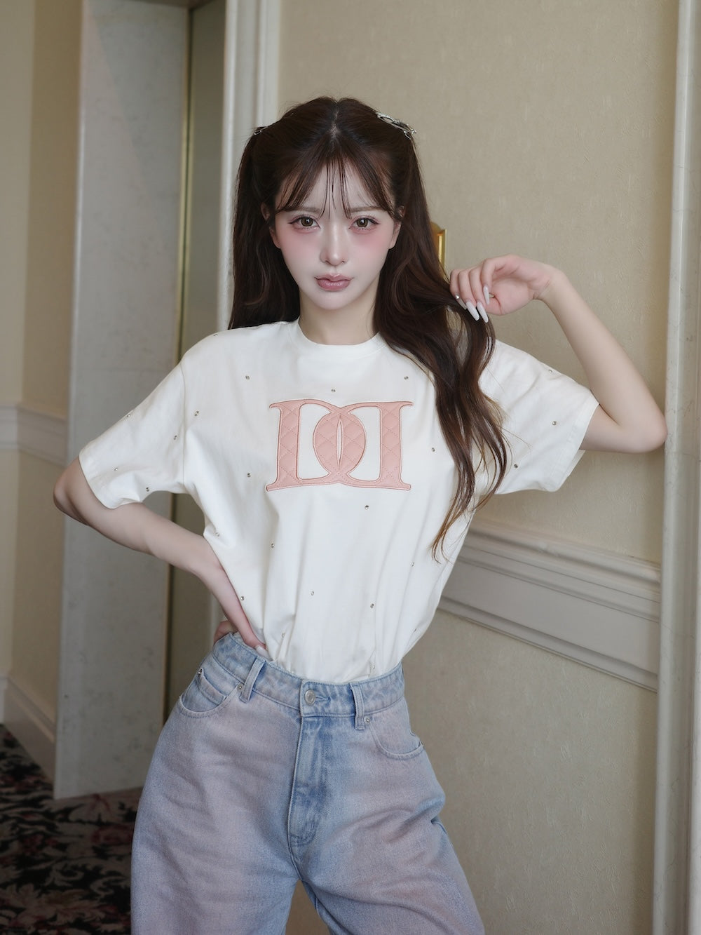 キルティングアップリケビジューTシャツ – Darich (ダーリッチ)