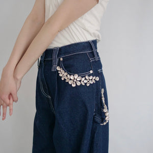 SIMONE ROCHA WIDE LEG PUDDLE JEANS W/ TURBO EMB – dim at noon