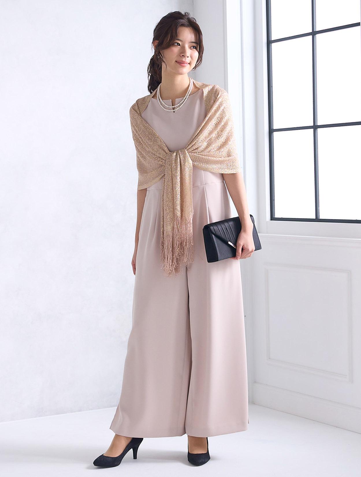 Verybrain♡ピンクベージュ レース装飾 ワイドパンツ Verybrain パンツ