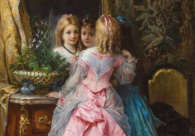 fu-collection】 ヨーロッパ名画 ロココ調 ゴールドダブルフレーム