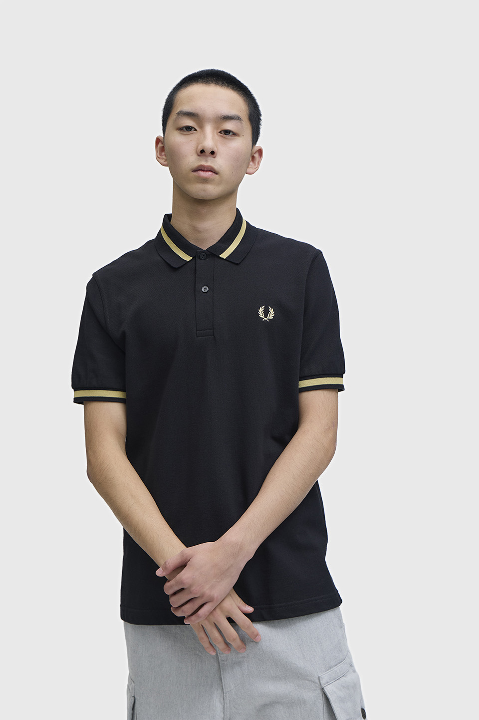 The Fred Perry Shirt - M2(36 157：BLACK / CHAMPAGNE): | FRED PERRY