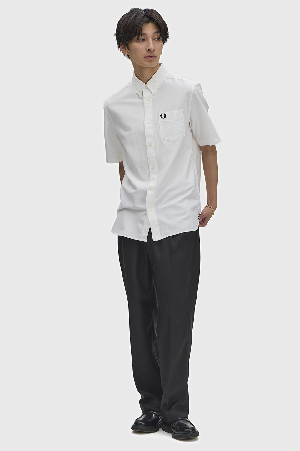 Oxford Short Sleeve Shirt(S 100：WHITE): | FRED PERRY JAPAN