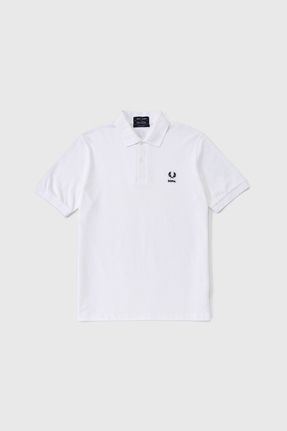SOPH. X FRED PERRY Leather Badge Fred Perry Shirt(38 100：WHITE