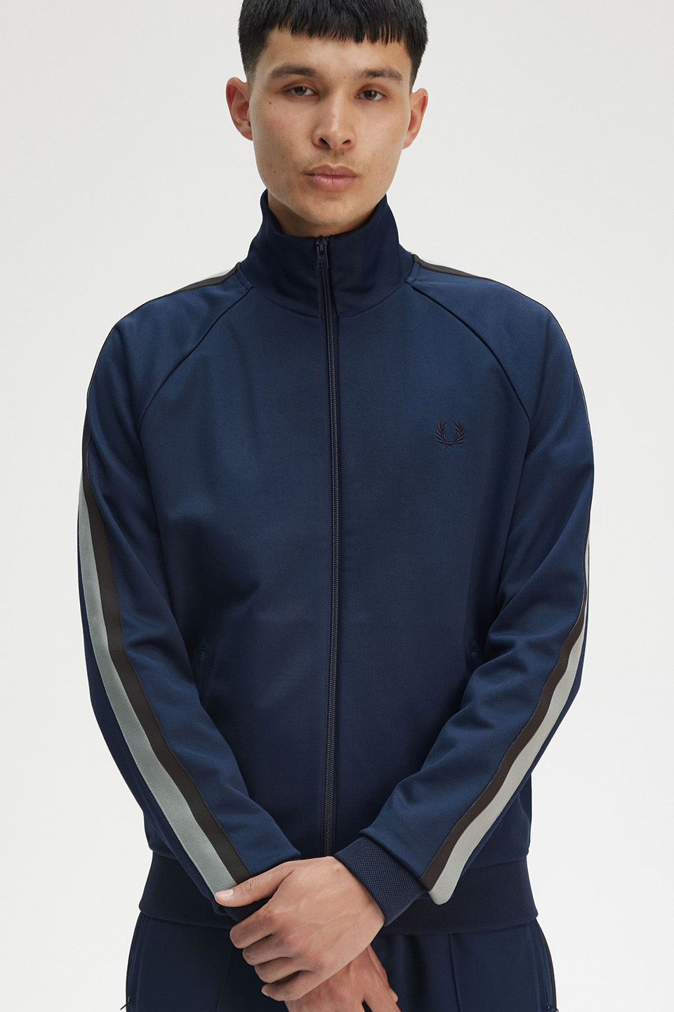 Two Colour Tape Track Jacket(M X86：TENNIS BLUE): | FRED PERRY