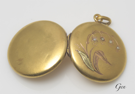 鈴蘭 ロケット・ペンダント フランス アンティークジュエリー