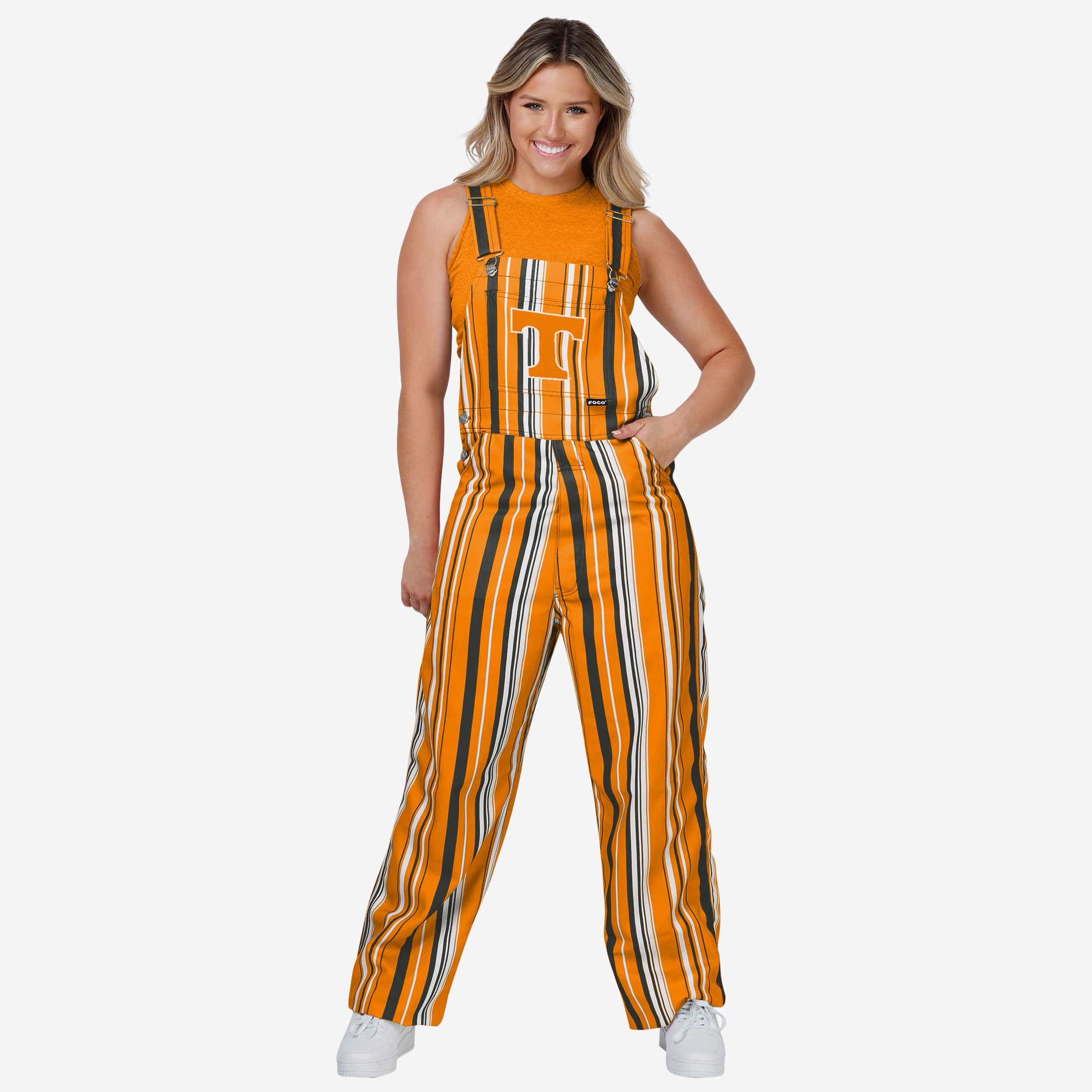Tennessee Volunteers Womens Hyper Stripe Bib Overalls FOCO