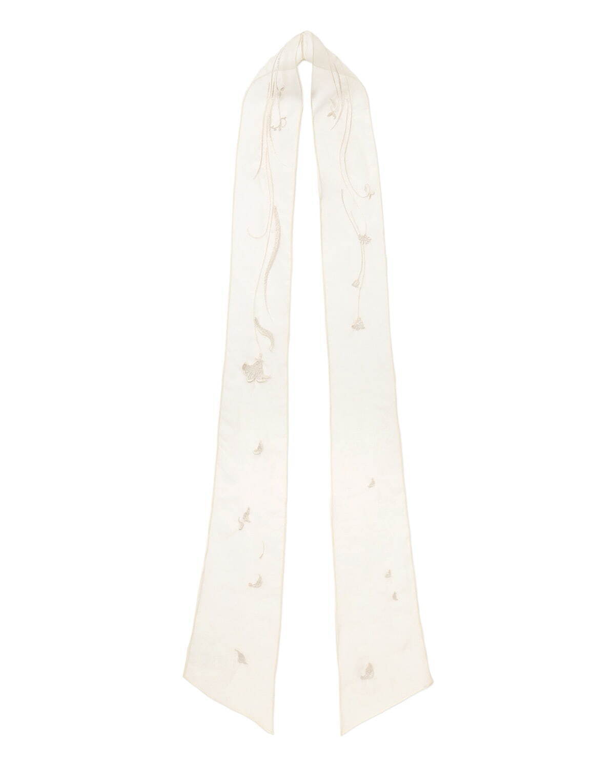 マメ クロゴウチ“繊細な花柄刺繍”シアースカーフ、ドーバー銀座＆直営