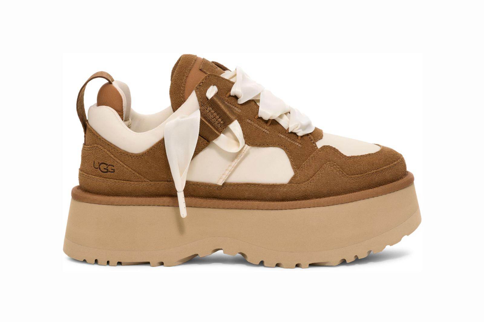 UGG“ロープ風”シューレースの厚底スニーカー＆ぽってりソールの