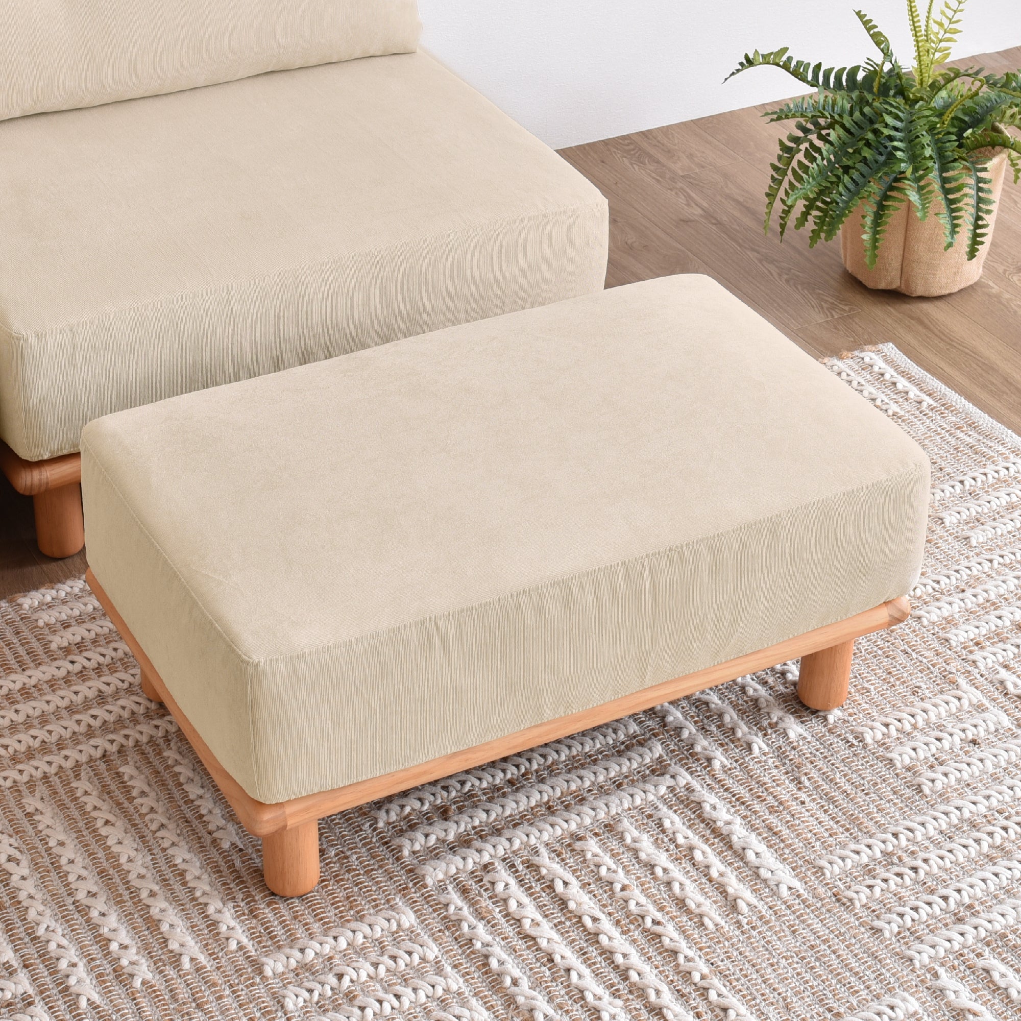 あす着] 幅80cm オットマン チェア ソファ おしゃれ 天然木 足置き 脚