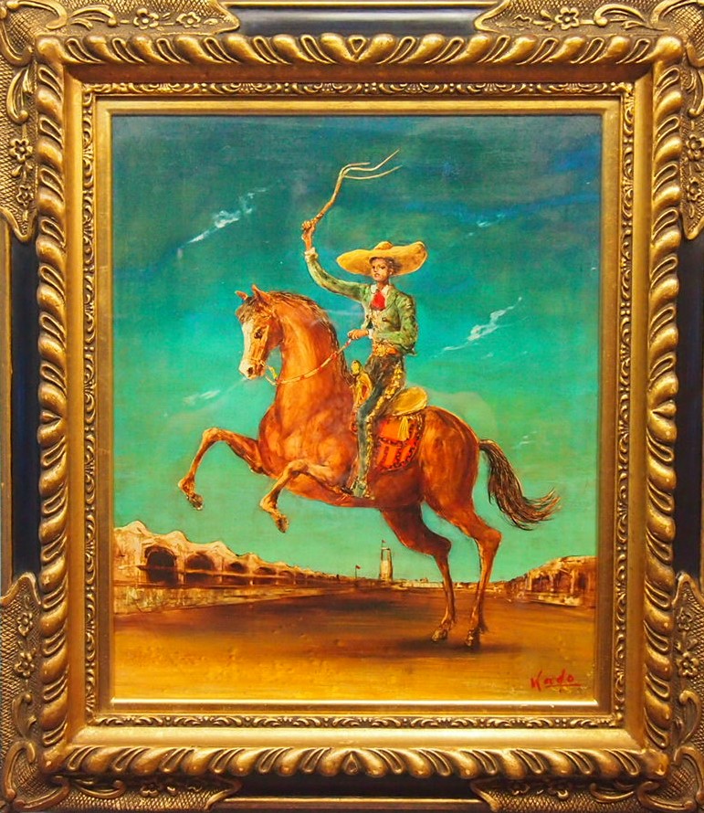 角浩 星空 （ドンキホーテの幻想）真作 油彩画 角浩 星空