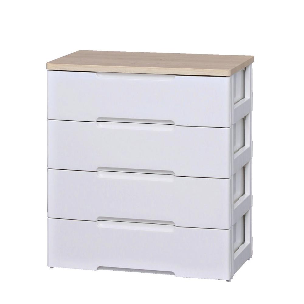 ウッドトップチェスト 幅73cm 5段 ホワイト HG－725 の通販