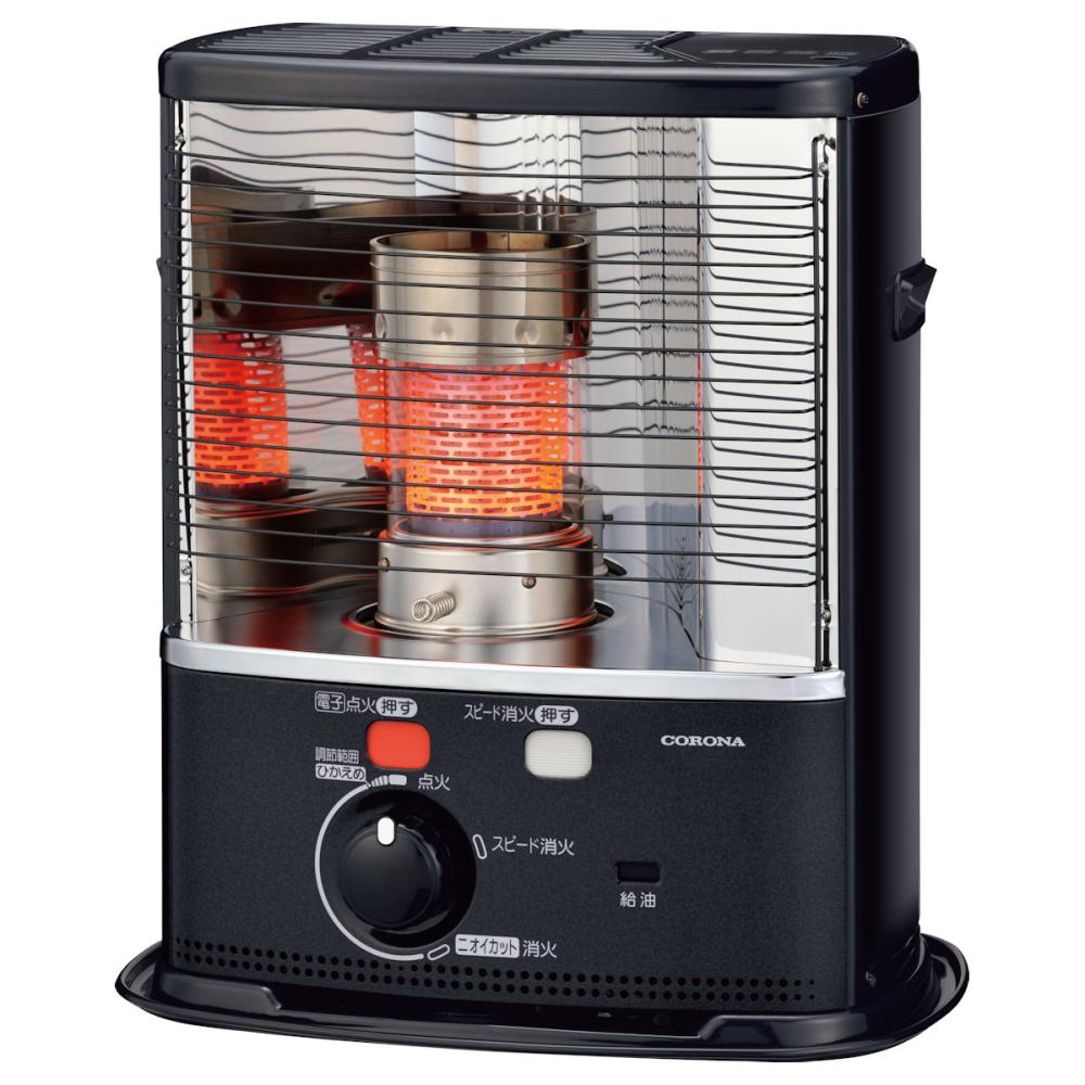 コロナ 反射型 石油ストーブ 木造7畳 電子点火式 ダークグレー KCP