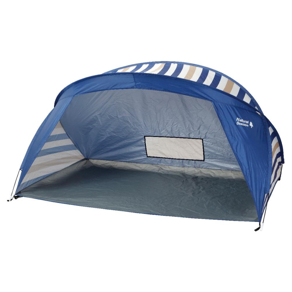 ナチュラルシーズン ワイドサンシェルター ストライプブルー の通販