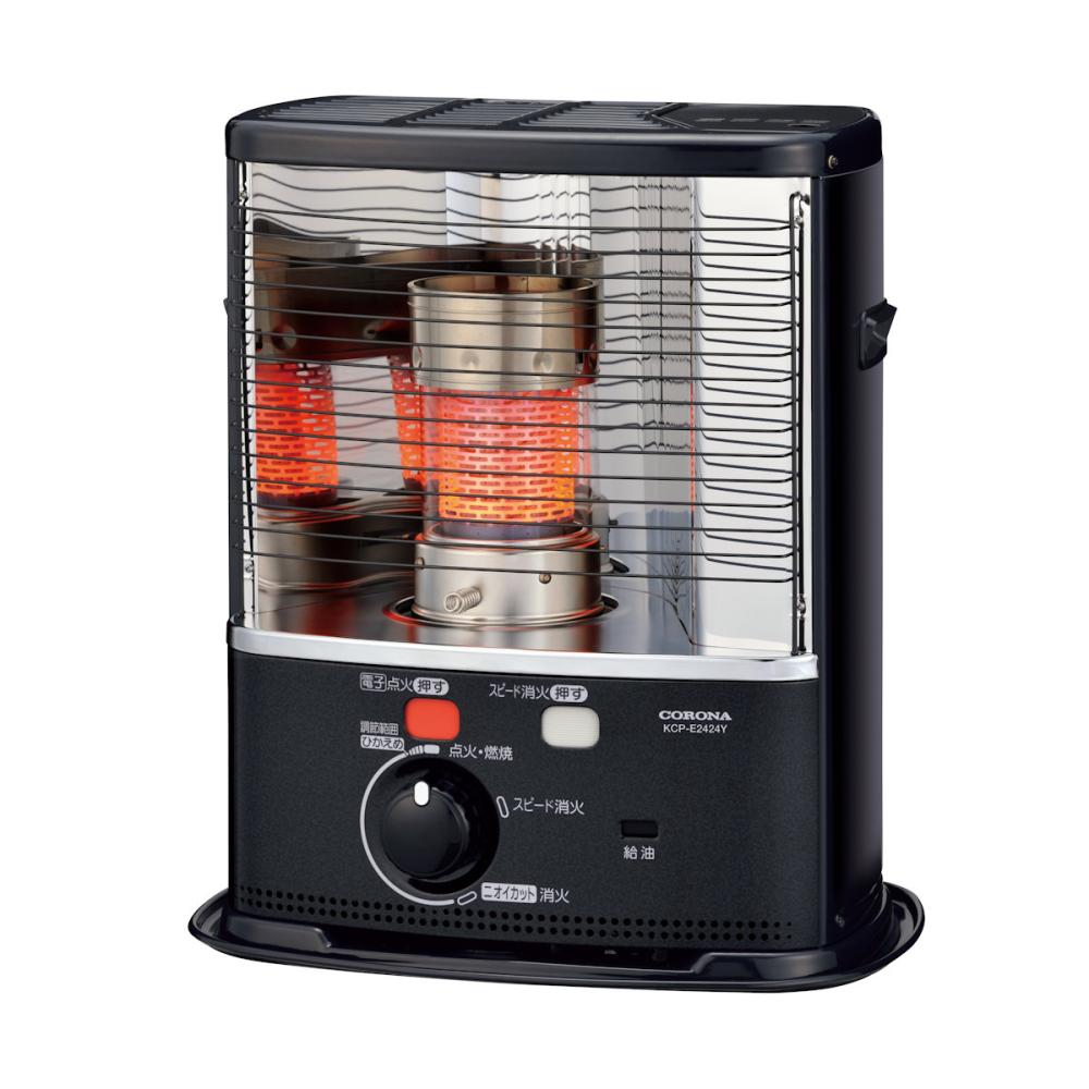 コロナ 反射型 石油ストーブ 電子点火式 木造7畳 ダークグレー KCP