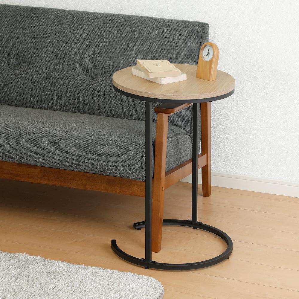 アテーナライフ サイドテーブル ナチュラル 直径40×高さ60cm の