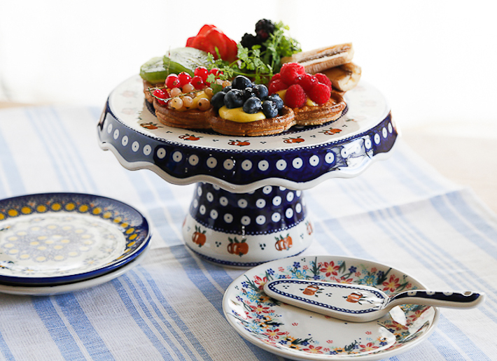ケーキスタンド・ポーリッシュ・ポタリー（ポーランド食器）