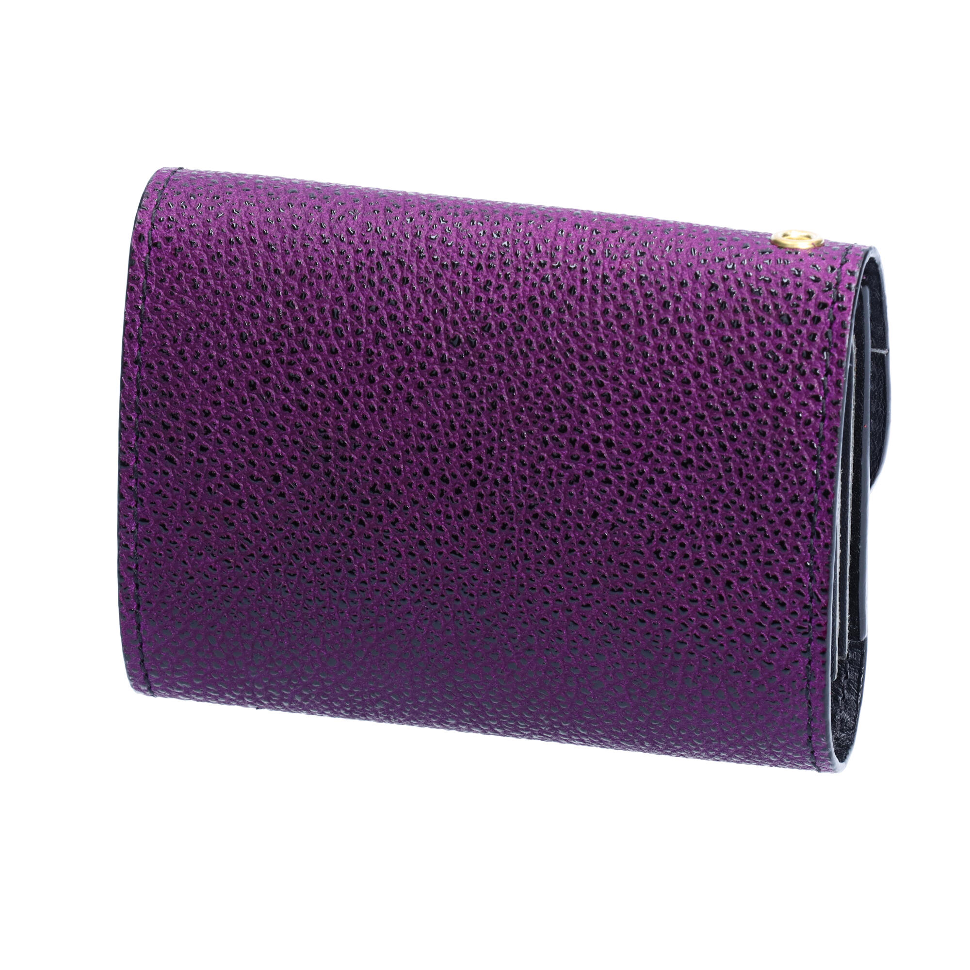 黒桟革 伝統技術 牛革 3つ折りサイズ ミニ財布 | 株式会社 京でん