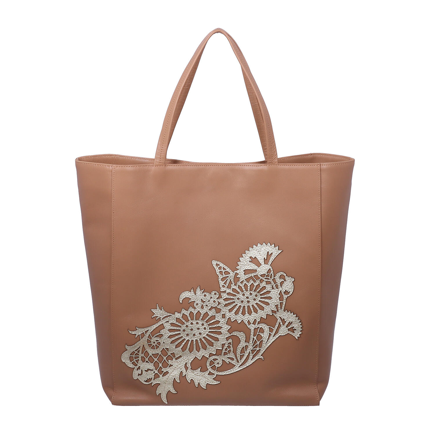 A4 レース調 牛革 レザートートバッグ | sato-ca | Japan Leather Item