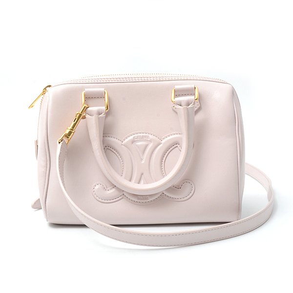セリーヌ CELINE キュイルトリオンフ ミニボストンバッグ 中古A級品