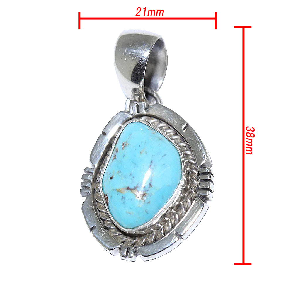 インディアンジュエリー キングマン ターコイズ ペンダントトップ
