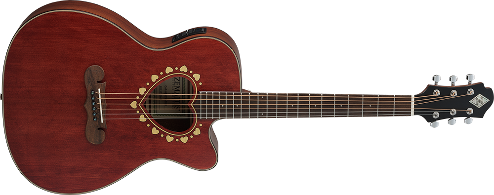 ZEMAITISよりウッディーなロゼッタを持ったハート・サウンドホールの