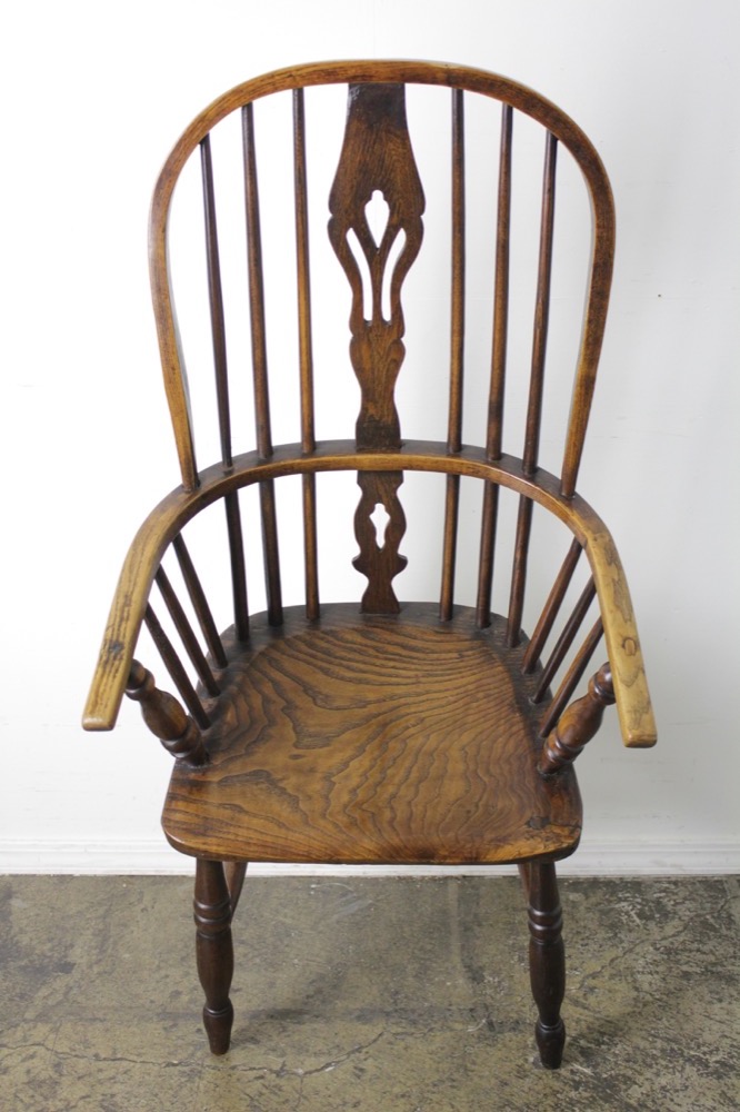 イギリス アンティーク 19世紀初頭 エルム ウィンザー アームチェア
