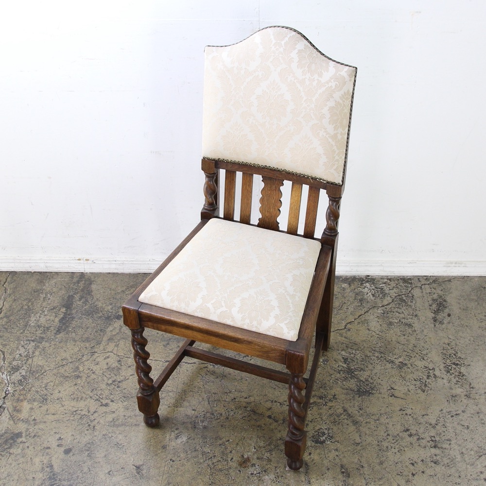 イギリス アンティーク ヴィクトリアン オーク ダイニングチェア 8脚