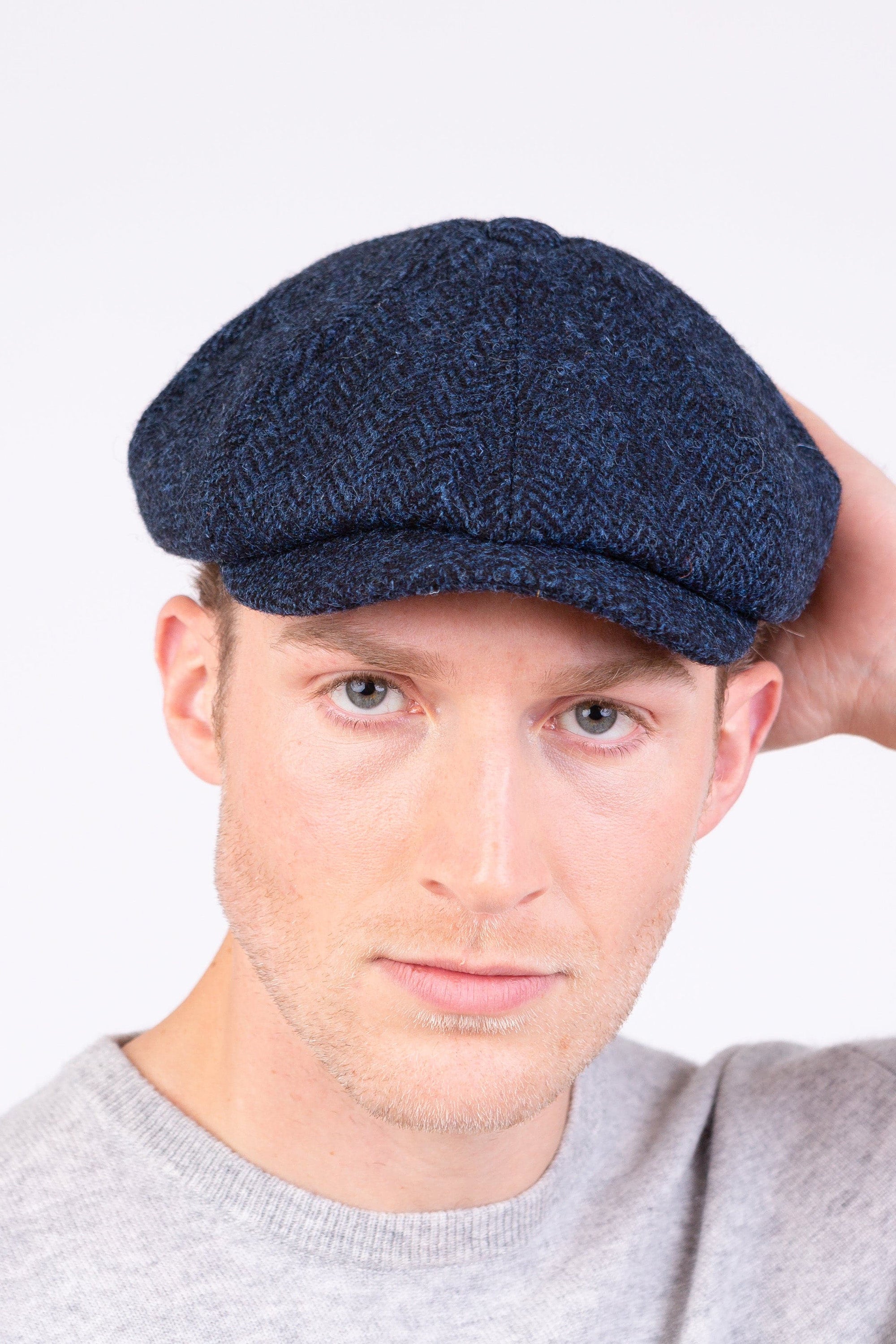 Harris Tweed Carloway Hat - Dark Navy Herringbone – Kiltane