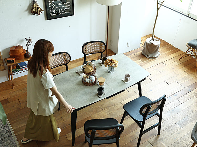 セラミック伸長式ダイニングテーブル Gano(ガノ)｜北欧・ヴィンテージ