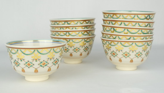 栗山園オンライン通販部 / 【出物】 仁清写瓔珞文数茶碗 手塚充