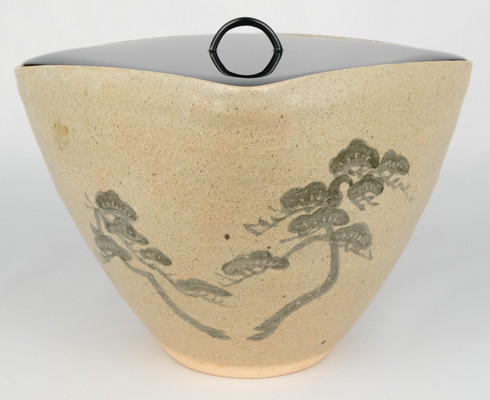 栗山園オンライン通販部 / 【出物】 松の絵菱水指 佐久間勝山 鵬雲斎書付