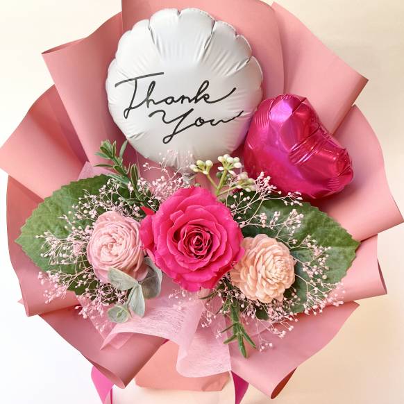 お取り寄せ オリジナルフラワー ローズスタンディングブーケ Thank you