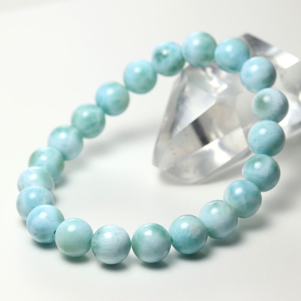 高品質]グリーンブルーラリマーブレスレット（約9mm玉） - 埼玉県吉川