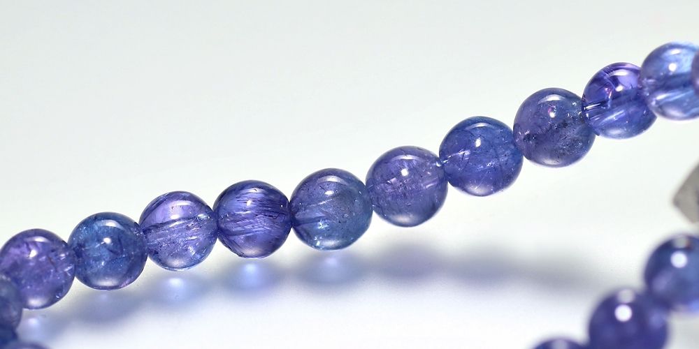 トップクォリティ]宝石質タンザナイトブレスレット（約7mm玉） - 埼玉