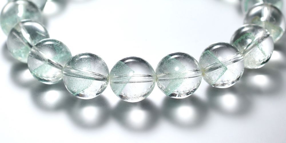 高品質+]マダガスカル産グリーンファントムクォーツブレスレット（約