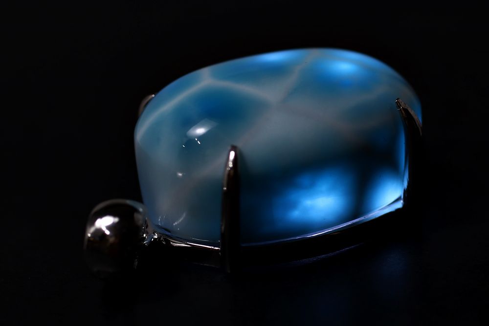 高品質++]ラリマーペンダントトップ/ブルーペクトライト（シルバー925