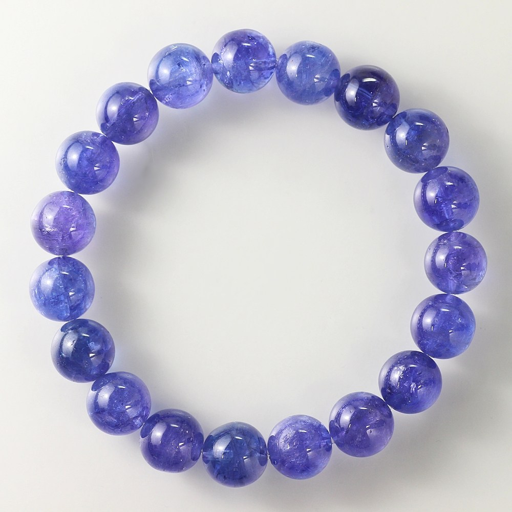 トップクォリティ]宝石質タンザナイトブレスレット（約10mm玉） - 埼玉