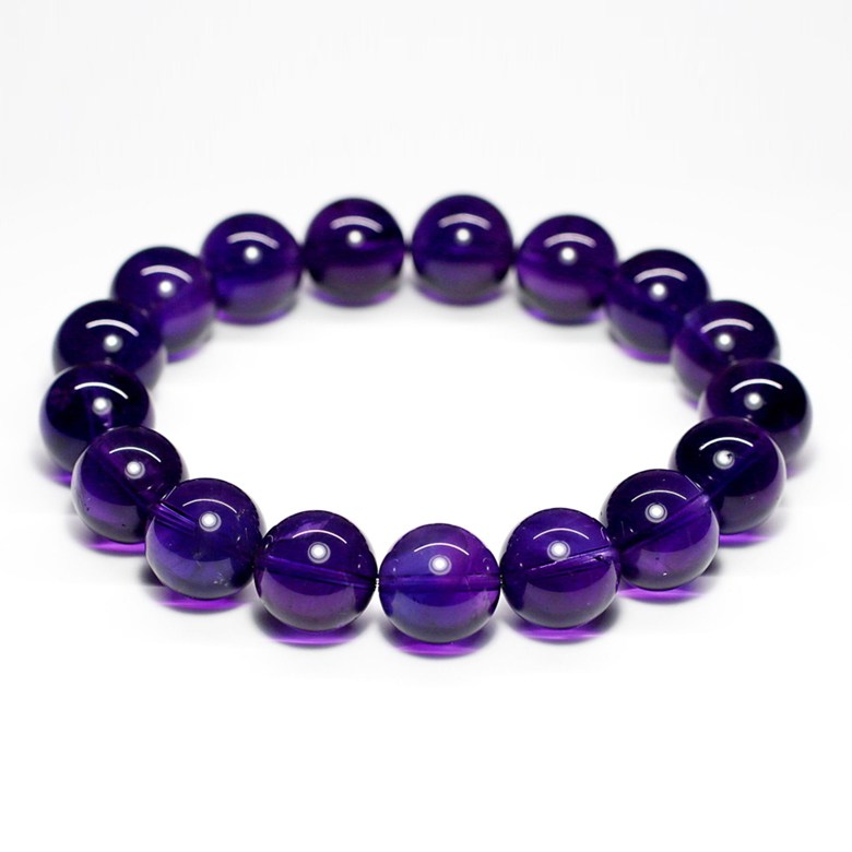 最高品質]アメジストブレスレット（約12.5mm玉） - 埼玉県吉川市の