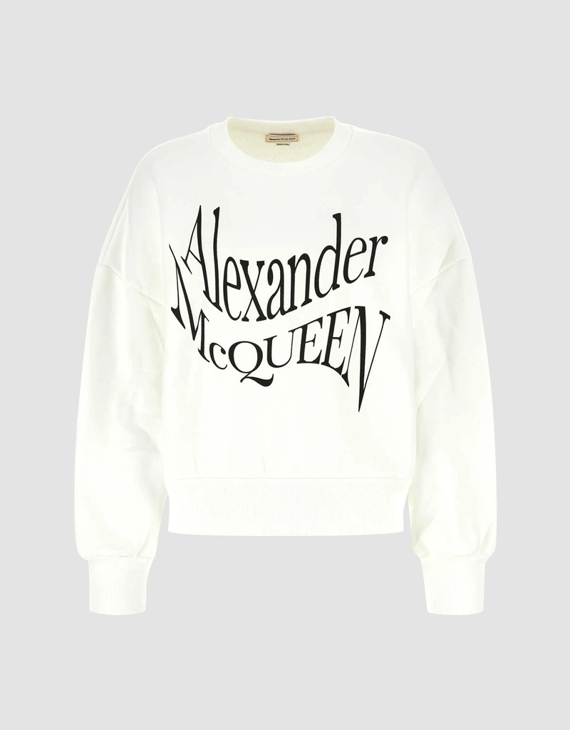 Alexander McQueen Logo Printed Crewneck Long Sleeve Sweatshirt