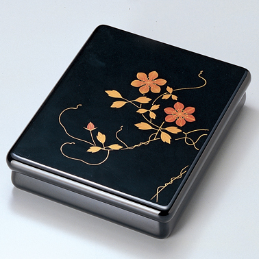 光琳文庫 鉄線 黒内梨地 漆塗り・木製 12-13102 漆器の井助