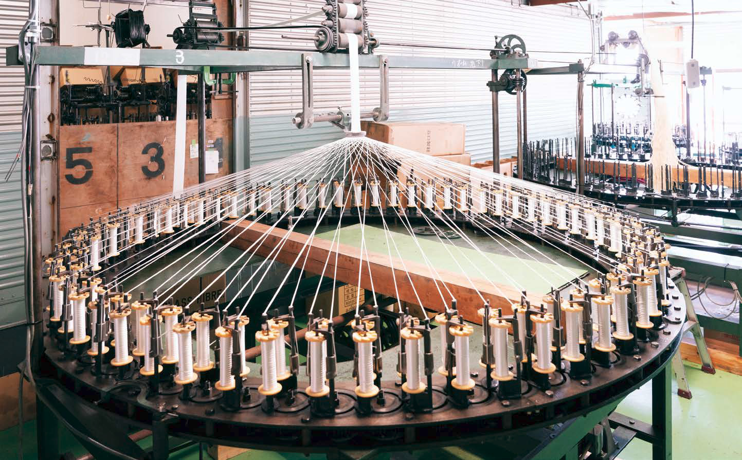 高耐熱性繊維で大口径の組紐を開発 次世代ファンド事業で製紐機など