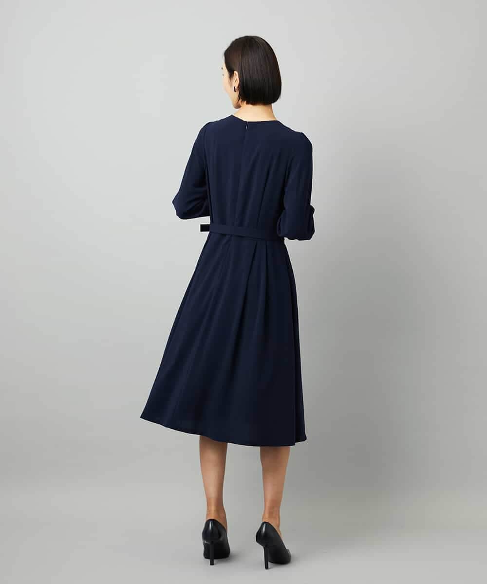 小さいサイズ]ノーカラープリーツワンピース(ワンピース) | MICHEL