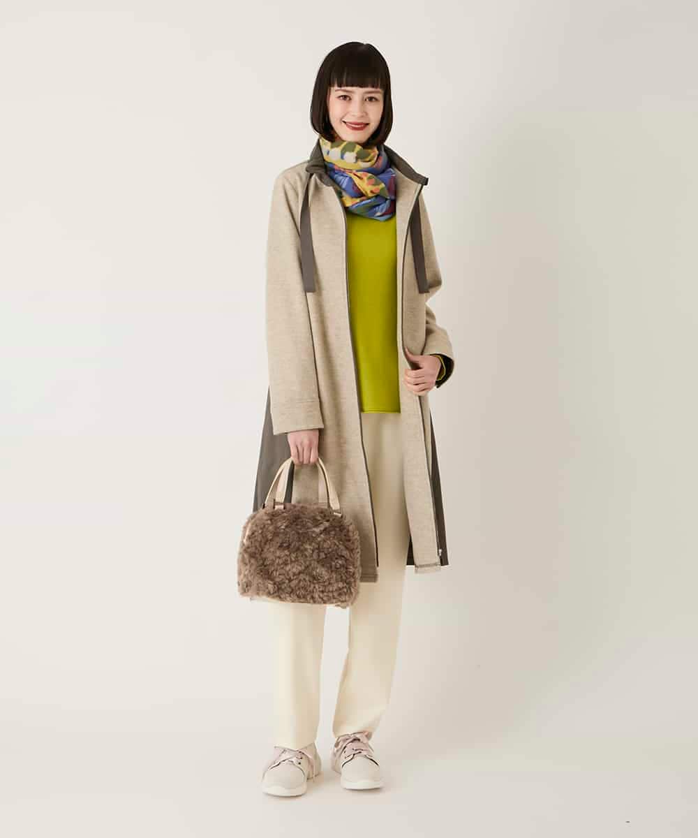 異素材スタンドカラーロングコート /洗える(その他のコート・ブルゾン