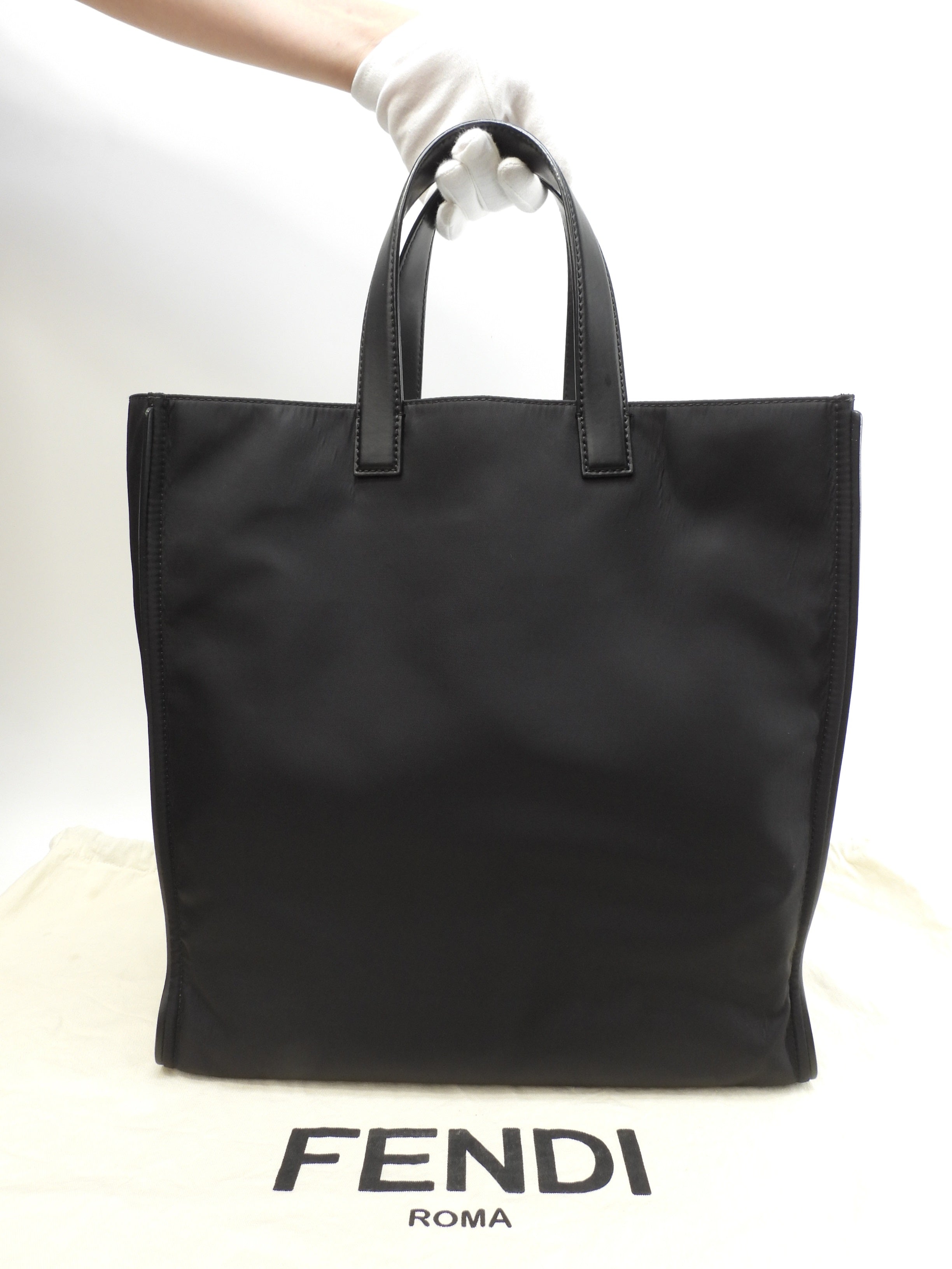 フェンディ トートバッグ バッグバグズ ナイロン黒 ハンドバッグ