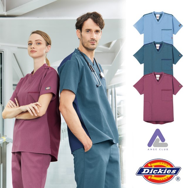 CK704 フォーク ディッキーズ スクラブ 男女兼用 防汚防塵 制電 抗菌