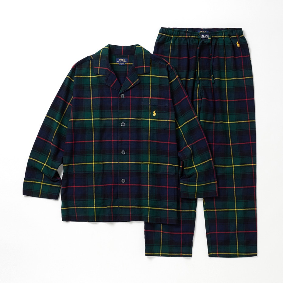 フランネルパジャマ ポロタータンチェック グリーン | ポロ ラルフ